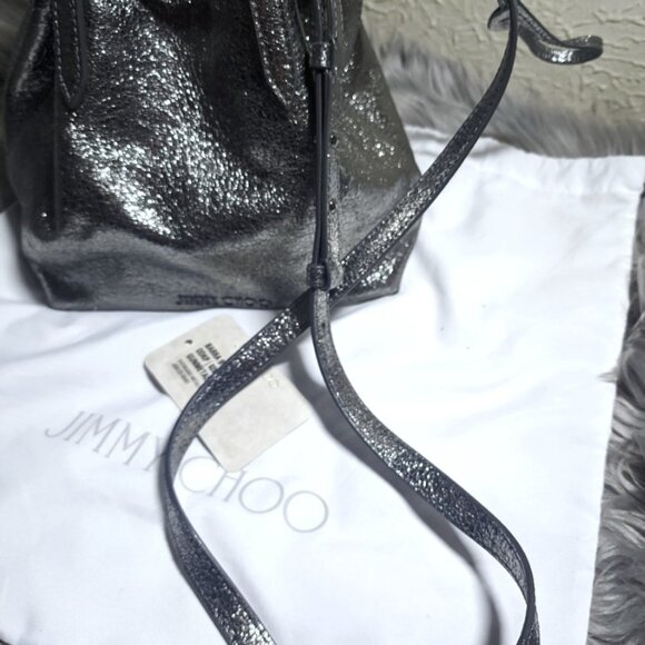 NWT JIMMY CHOO BARRA BUCKET SHOULDER BAG MEDIUM - Picture 5 of 11